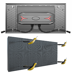 Σειρά OFM Εξωτερική μπροστινή πρόσβαση 2ftx1ft IP68 υψηλής φωτεινότητας Modular Led ντουλάπι υποστήριξη 90° γωνία led video wall και LED cube